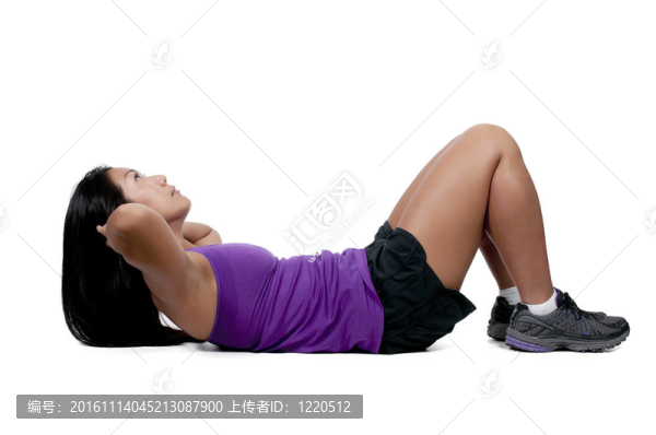 亞洲女人做仰臥起坐
