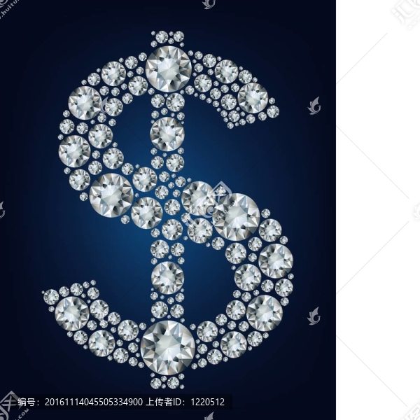 鉆石中的美元符號。