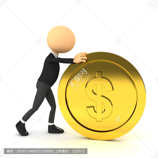 3D人推金幣。