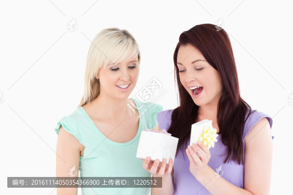 金發(fā)女人給她的朋友