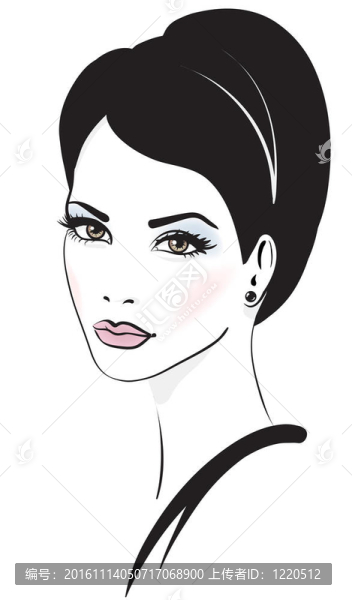 女性面部插畫