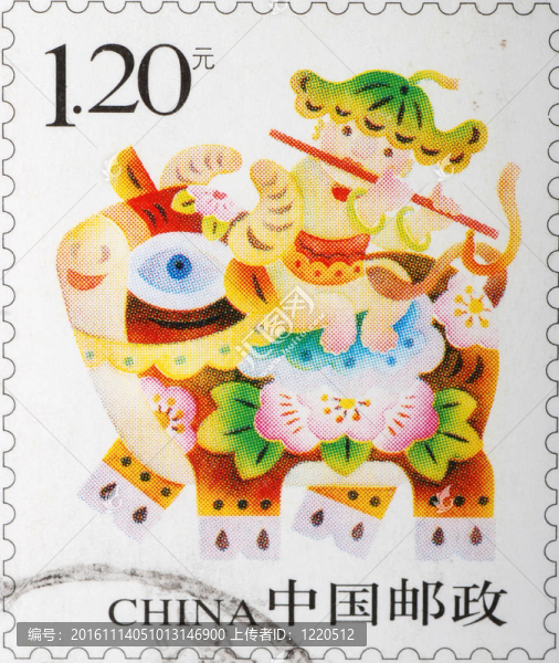 水牛郵票上的中國孩子
