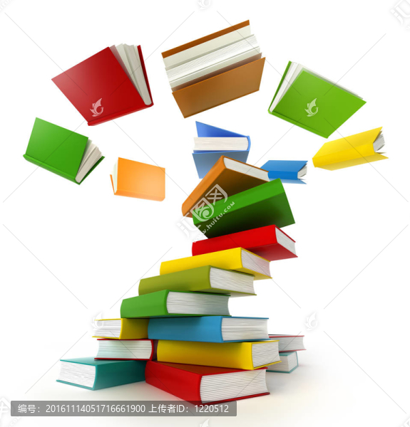 書的龍卷風。白色孤立。