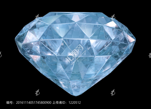 帶軟邊的藍(lán)色鉆石。3d