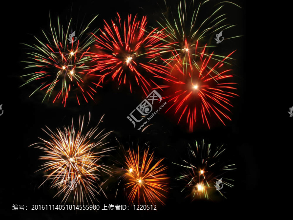 多彩和充滿活力的煙花