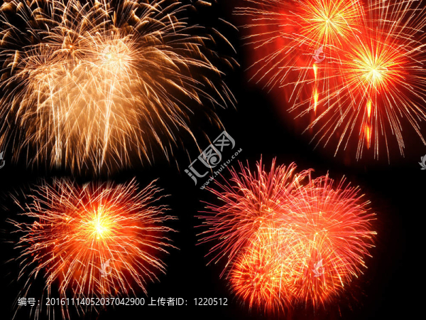 多彩和充滿活力的煙花