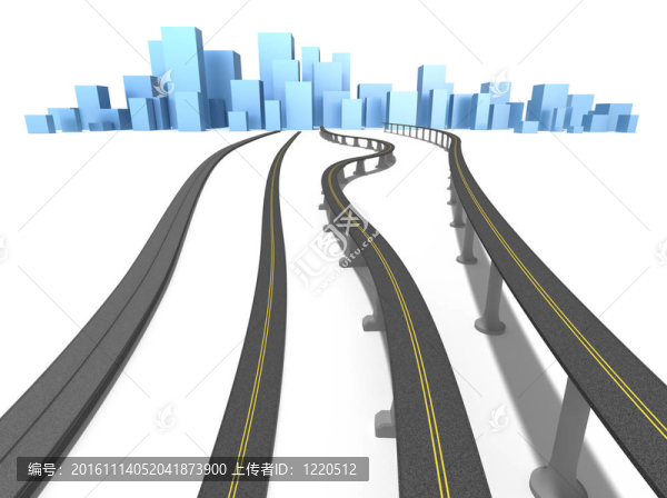 公路和藍(lán)色城市；孤立