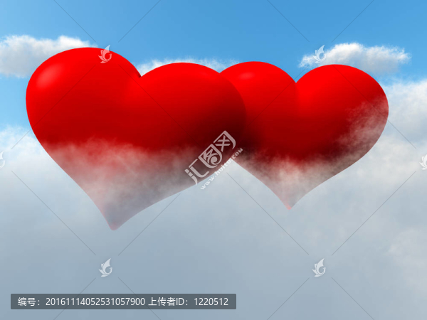 天空中的兩顆心云