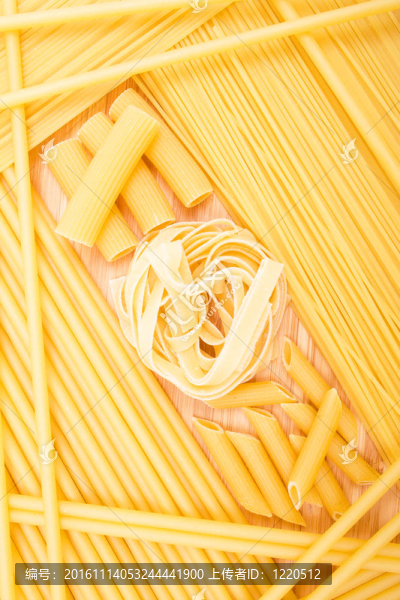 不同種類的意大利面食