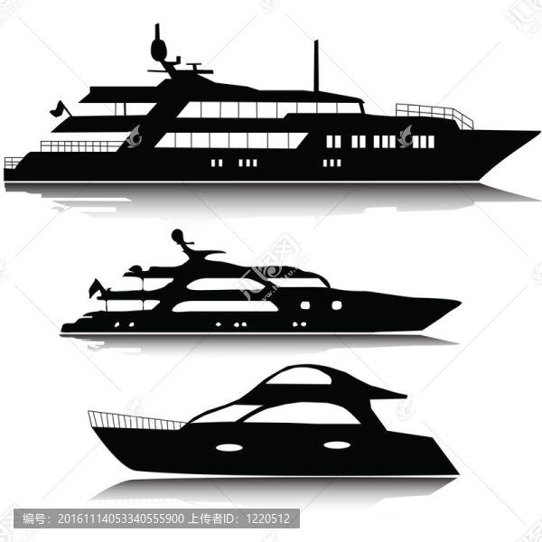 大型游艇剪影