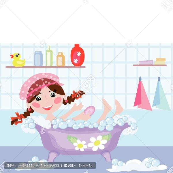 浴室；女孩