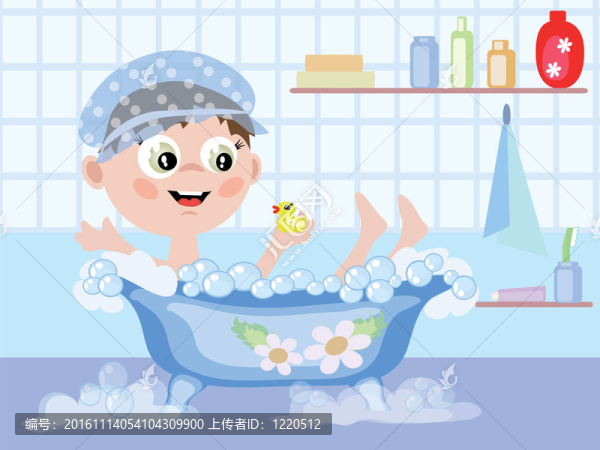 浴室；男孩