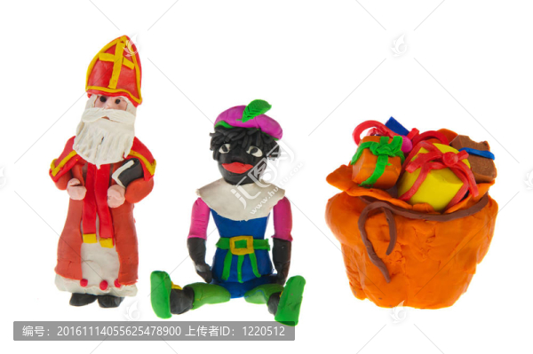 Sinterklaas和粘土黑Piet
