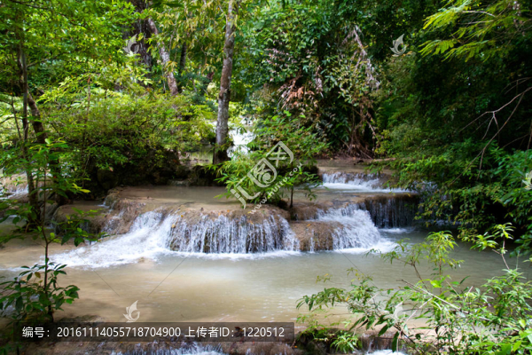 Erawan,Waterfall；Kanchanaburi；泰國