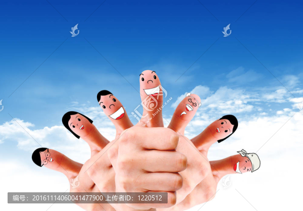 社交網(wǎng)絡(luò)與語言的手指臉快樂組