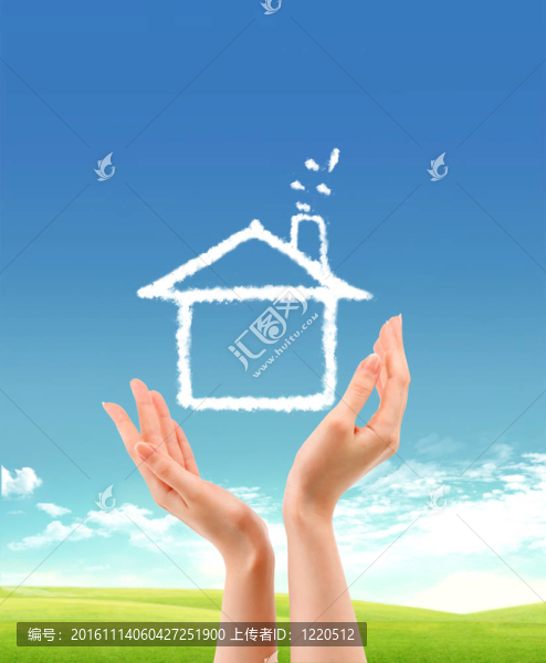 住宅自然背景下的人手握持模型