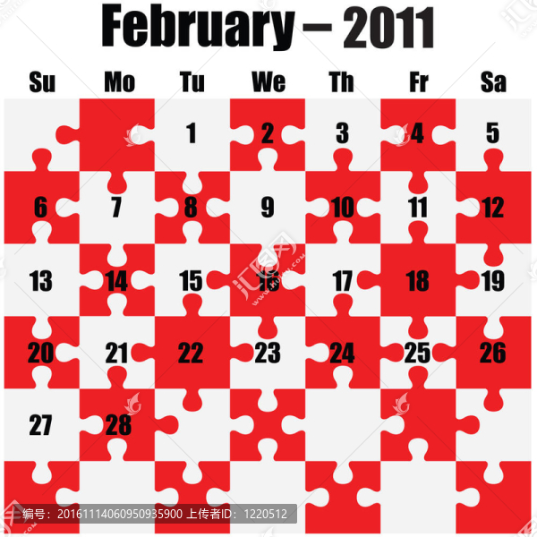 2011日歷-二月