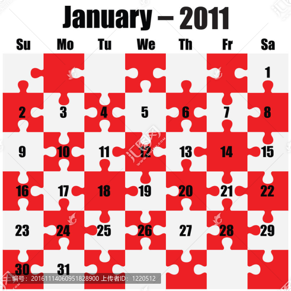2011日歷-一月