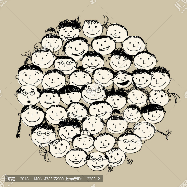 滑稽人群；設(shè)計(jì)素描