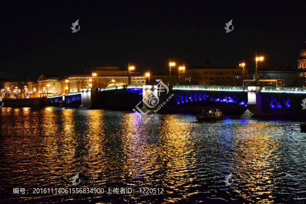 圣彼得堡宮橋夜景