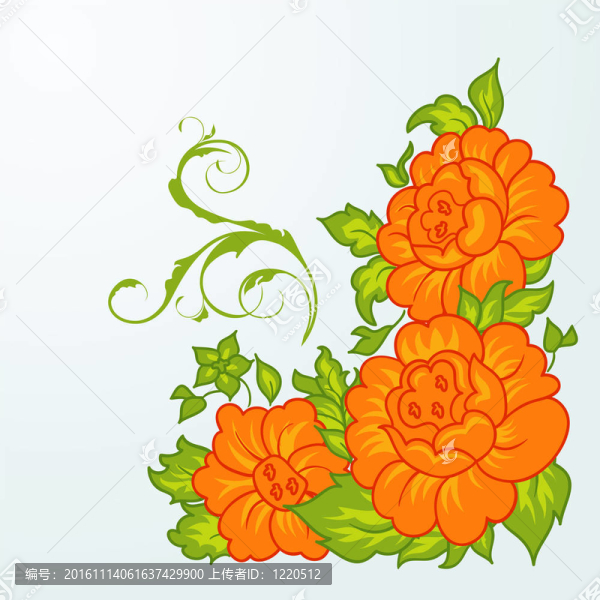可愛的橙色花分離