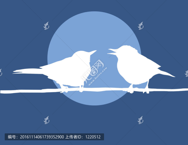 背景上的兩只鳥
