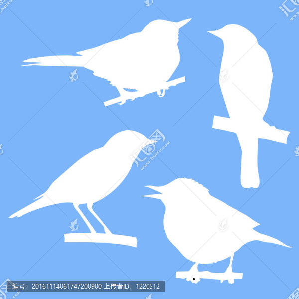 鳥兒坐在剪影