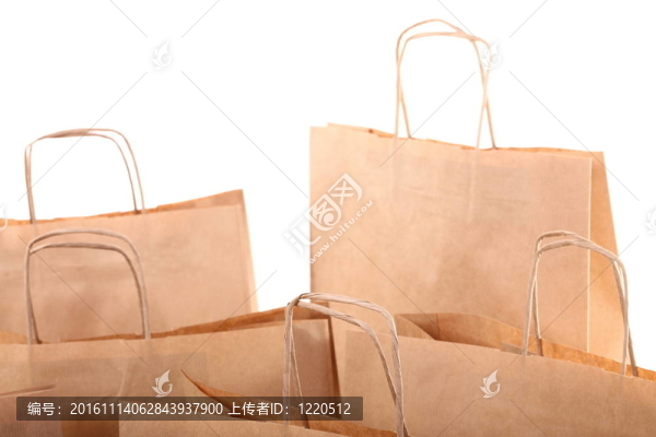購(gòu)物棕色禮品袋隔離