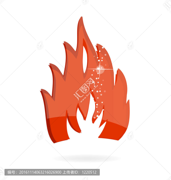 玻璃和清晰的紅色火焰符號(hào)