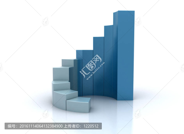 白色背景下商業(yè)成功圖表的3D說明