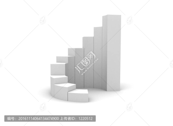 白色背景下商業(yè)成功圖表的3D說(shuō)明