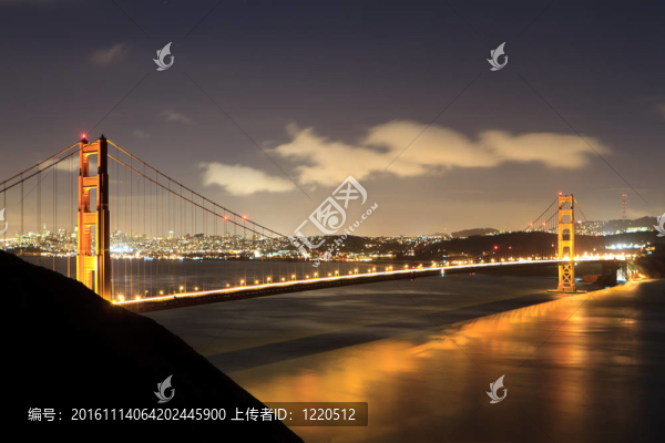 夜晚的金色大門