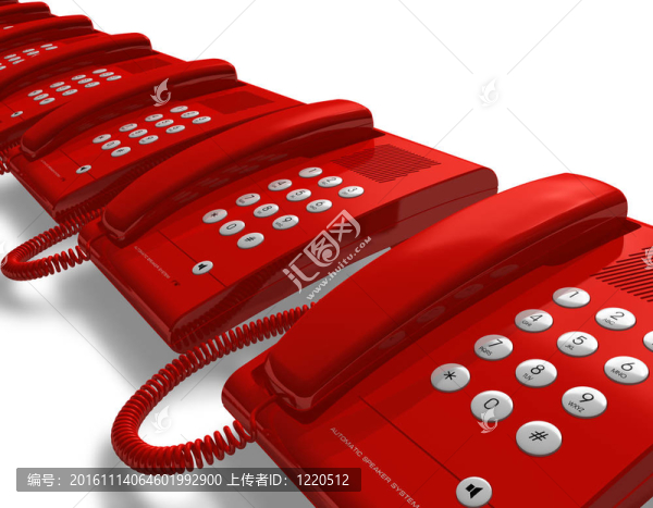 一行紅色辦公電話(huà)