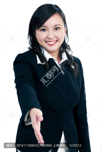 漂亮的女商人提供的握手