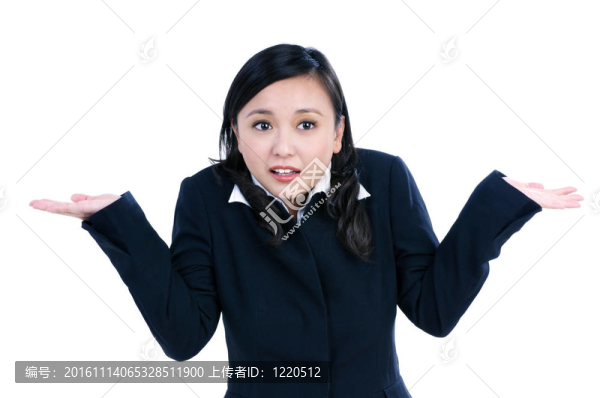 漂亮的女商人展示不為人知的手勢