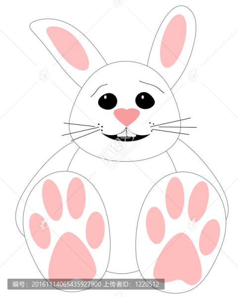 白色的兔子插畫