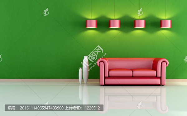 紅綠色客廳-匯圖網(wǎng) www.fosd68.com 紅綠色客廳