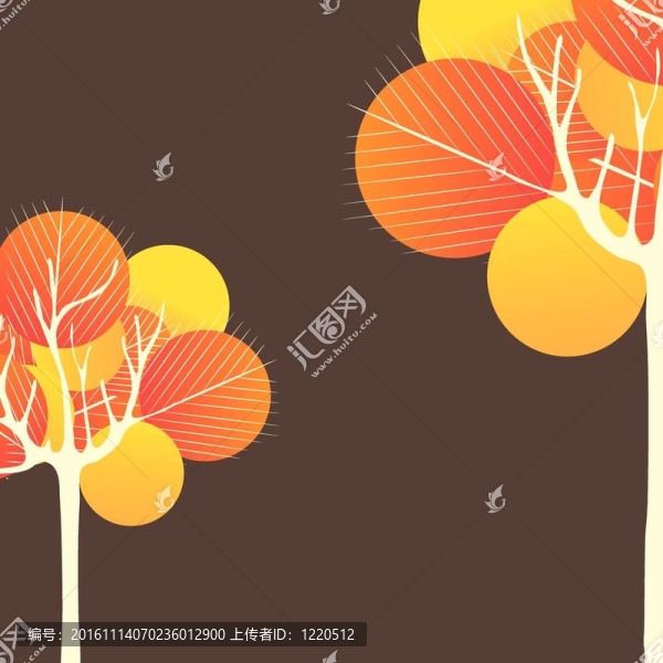 抽象樹；花。插畫