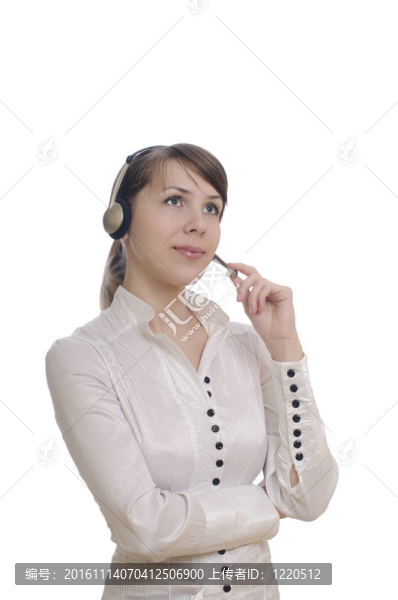 帶麥克風(fēng)的商業(yè)女人