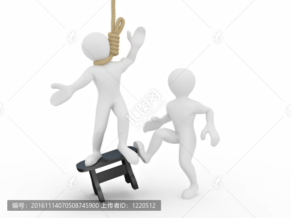 男人在絞刑架上和屠夫