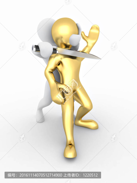 人質。兩個人在白色的孤立的背景下