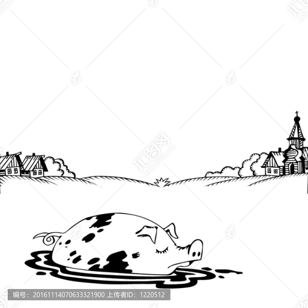 白色背景鄉(xiāng)村景觀