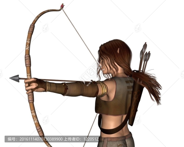 Young,Elven,Hunter弓-肖像