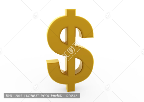3D美元符號黃金