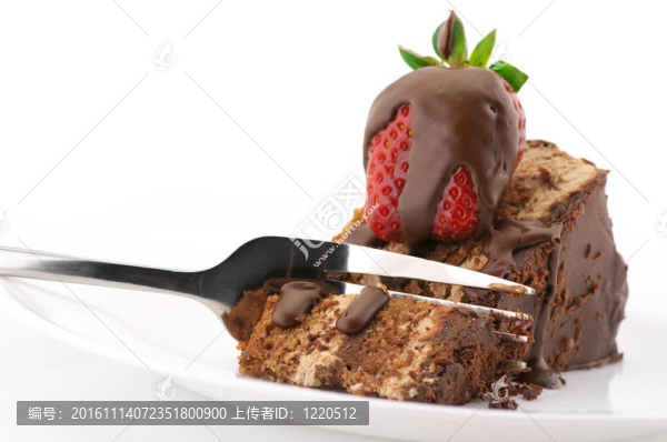 一片巧克力蛋糕