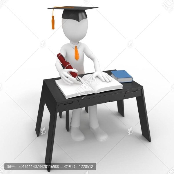 3D男子學(xué)生考試