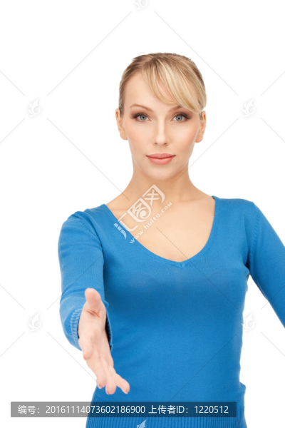 張開手準(zhǔn)備握手的女人