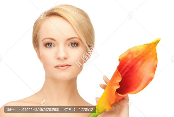 美麗的女人calla,flower