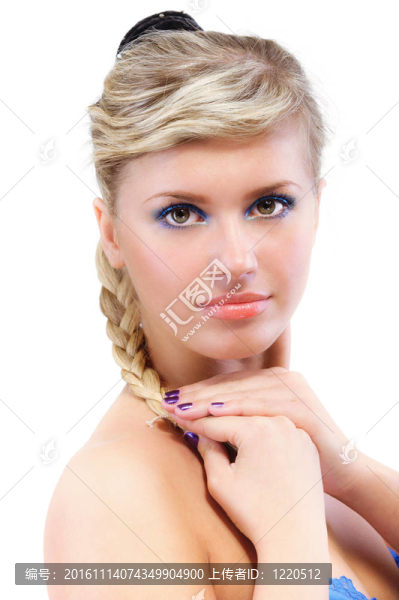 美麗的金發(fā)女郎的微笑