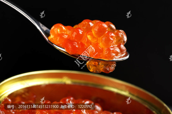 鮭魚魚子醬的特寫